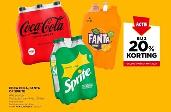 Jumbo Coca cola, fanta of sprite aanbieding