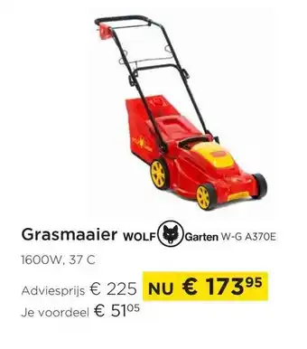 Molecule Wolf garten grasmaaier W-G A370E 1600W, 37 C aanbieding