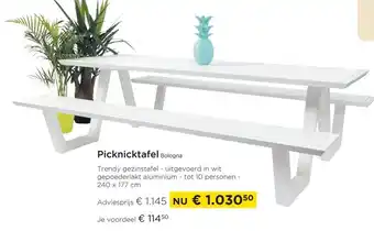 Molecule Picknicktafel bologna 240x177cm aanbieding