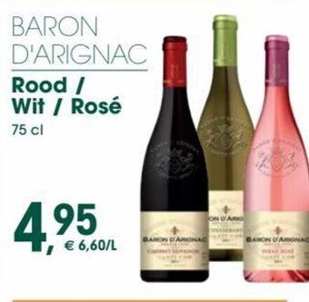 Prik en Tik Baron d'arignac rood / wit / rose 75cl aanbieding
