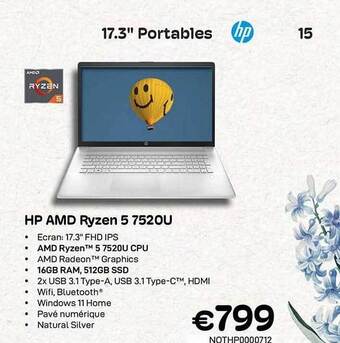 CompuDeals Hp amd ryzen 5 7520u aanbieding