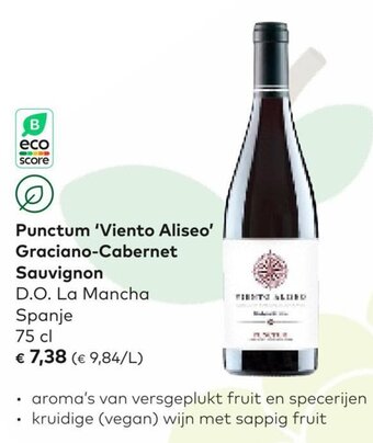 Bio Planet Punctum 'Viento Aliseo Graciano-Cabernet Sauvignon D.O. La Mancha Spanje 75 cl aanbieding