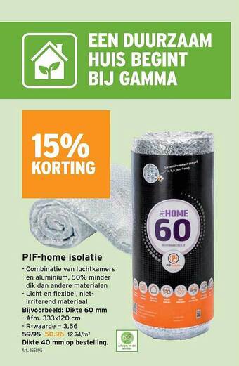 GAMMA Pif-home isolatie aanbieding