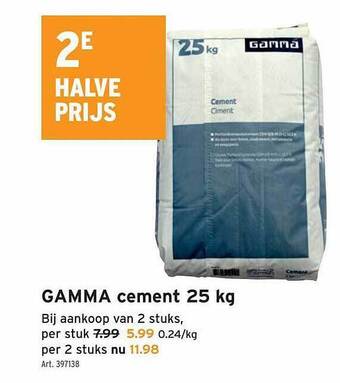 GAMMA Gamma cement 25 kg aanbieding