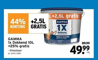 GAMMA Gamma 1x dekkend 10l +25% gratis aanbieding