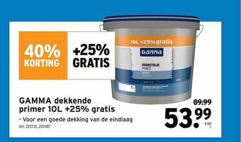 GAMMA Gamma dekkende primer 10l +25% gratis aanbieding