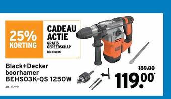 GAMMA Black + decker boorhamer behs03k-qs 1250w aanbieding