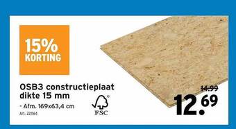 GAMMA Osb3 constructieplaat dikte 15 mm aanbieding