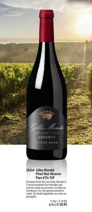Gilles mondié pinot noir réserve pays d'oc igp