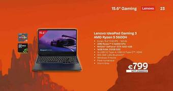 CompuDeals Lenovo ideapad gaming 3 amd ryzen 5 aanbieding
