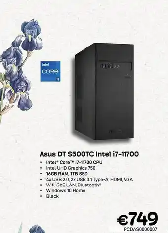 CompuDeals Asus dt s500tc intel i7 aanbieding