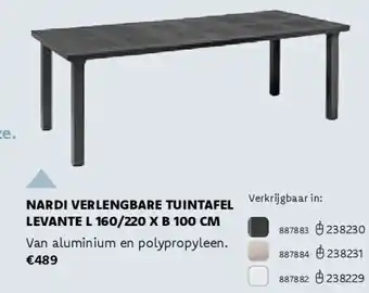 Dreamland Nardi verlengbare tuintafel levante l 160/220 x b 100 cm aanbieding