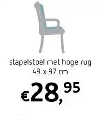 Stapelstoel met hoge rug 49 x 97 cm