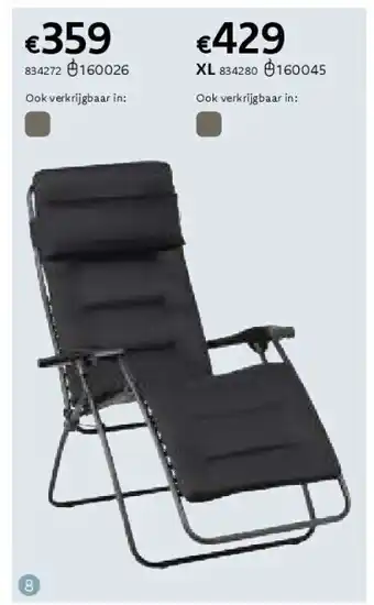 Lafuma relaxzetel rsx clip air acier. blauw