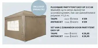 Dreamland Plooibare partytent easy up 3 x 3 m aanbieding