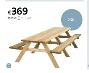 Hillhout picknicktafel lange jan