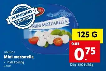 Lidl Mini mozzarella 125g aanbieding