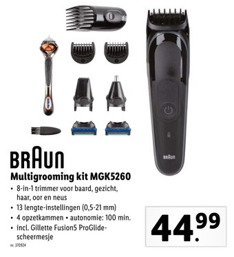 Lidl Braun Multigrooming kit MGK5260 aanbieding