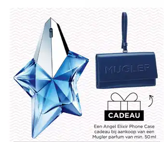 Een Angel Elixir phone case cadeau bij aankoop van een mugler parfum van min. 50 ml