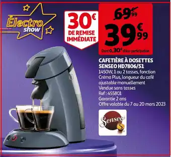 Cafetiere a dosettes senseo HD7806/51, 1450W ref. 455801