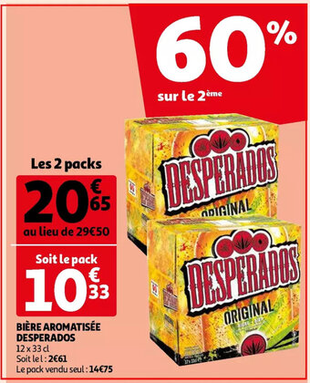 Auchan Desperados biere aromatisee 12 x 33 cl aanbieding