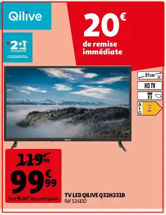 Auchan Qilive tv LED 81cm/32" ref. 524150 aanbieding
