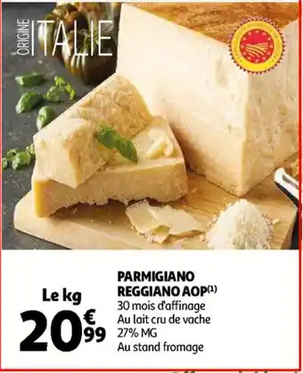 Auchan Parmigiano reggiano aop 27% MG, le kg aanbieding