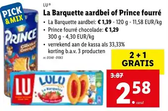 Lidl La Barquette aardbei of Prince fourre aanbieding