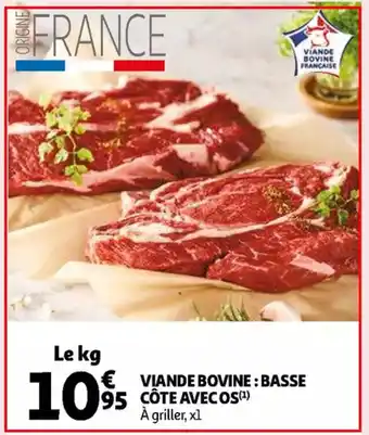 Auchan Viande bovine: basse cote avecos a griller, xl le kg aanbieding