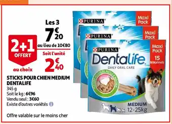 Auchan Purina dentalife sticks pour chien medium 345 g aanbieding