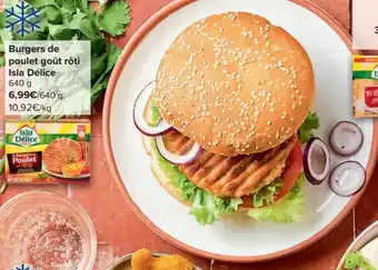 Carrefour Burgers de poulet gout roti Isla Delice 640 g aanbieding