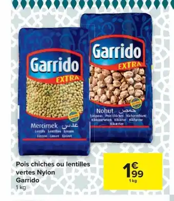 Pois chiches ou lentilles vertes Nylon Garrido 1 kg