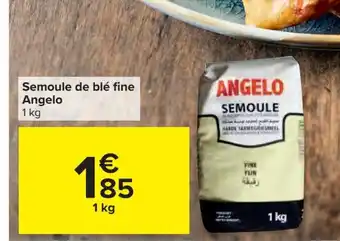 Carrefour Semoule de ble fine Angelo 1 kg aanbieding