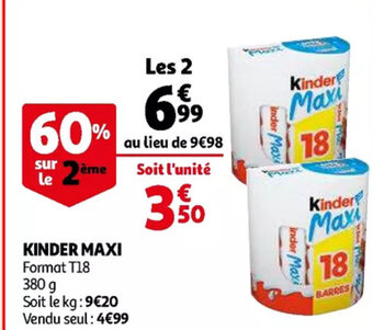 Auchan Kinder maxi 380G aanbieding