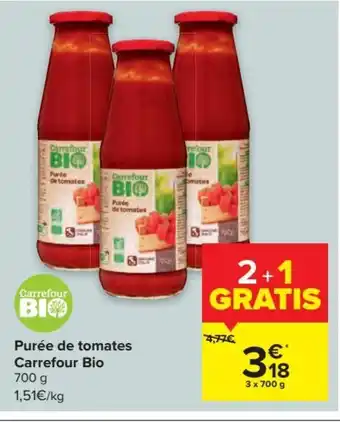 Puree de tomates Bio 3x700 g