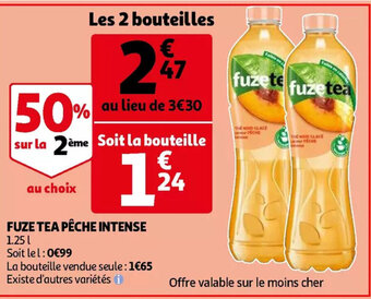 Auchan Fuze Tea peche intense 1.25L aanbieding