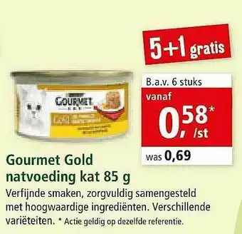 Maxi Zoo Gourmet Gold Natvoeding Kat 85 G aanbieding