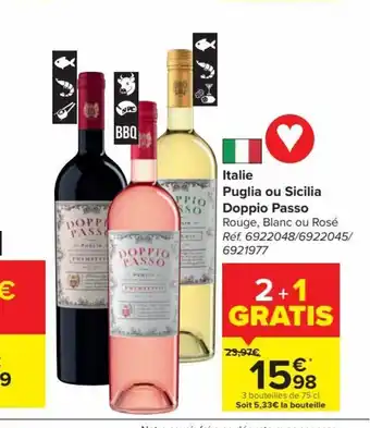 Carrefour Italie Doppio Passo Puglia ou Sicilia 75 cl aanbieding