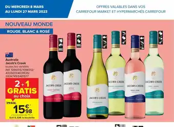 Carrefour Australie Jacob's Creek 75 cl aanbieding