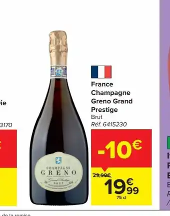 Carrefour France Champagne Greno Grand Prestige 75 cl aanbieding