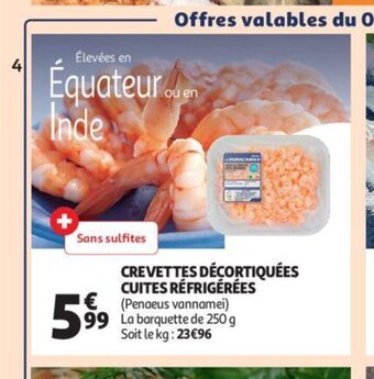 Auchan Crevettes decortiquees cuites refrigerees aanbieding
