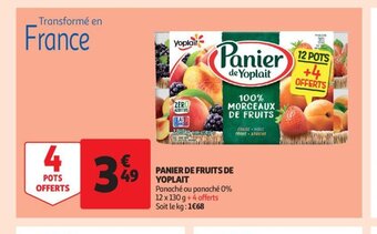 Auchan Panier de fruits de yoplait aanbieding
