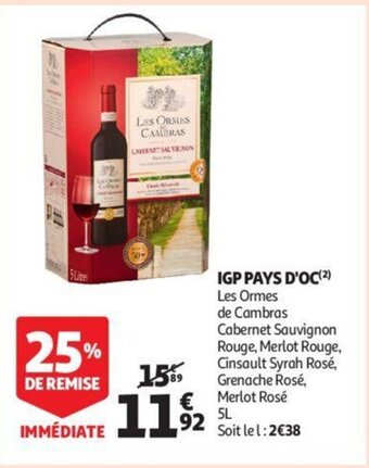 Auchan IGP pays d'oc 5L aanbieding