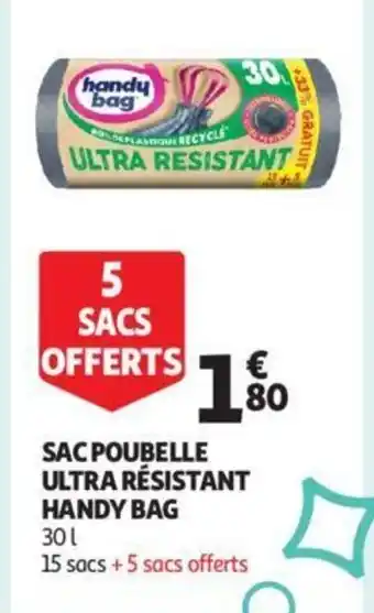 Auchan Sac poubelle ultra resistant handy bag 30L aanbieding