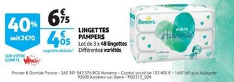 Auchan Lingettes pampers aanbieding
