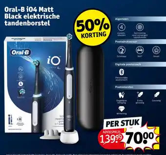 Kruidvat Oral-b i04 matt black elektrische tandenborstel aanbieding