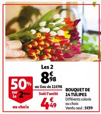 Auchan Bouquet de 14 tulipes les 2 aanbieding