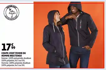 Auchan Coupe-vent femme ou homme inextenso aanbieding