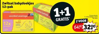 Kruidvat Zwitsal babydoekjes 12-pak aanbieding