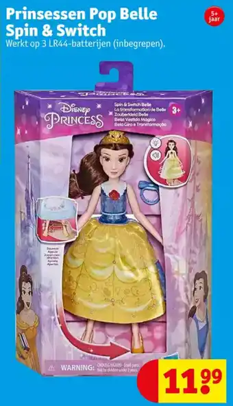 Kruidvat Princessen pop belle spin & switch aanbieding